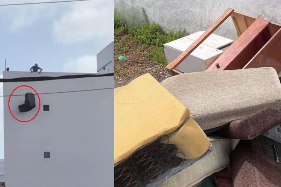 Man filmed throwing furniture off rooftop in Lanzarote 