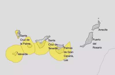 Yellow weather warnings remain in place for five Canary Islands this Monday 