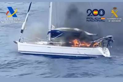Authorities intercept cocaine-laden yacht off Canary Islands after crew set boat on fire