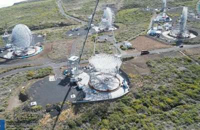 Four giant Cherenkov telescopes in La Palma reach key point in construction