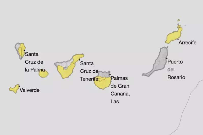 AEMET issues yellow weather warnings for strong winds across the islands