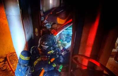 Two people and a dog rescued from house fire in Tenerife