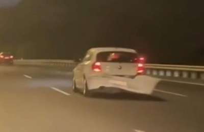 BMW caught driving in Gran Canaria with bumper hanging off