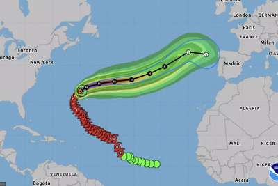 Meteorologists are monitoring Hurricane Gabrielle's path through the Atlantic