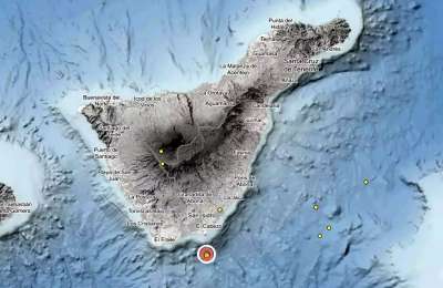 A 2.7 magnitude earthquake is recorded in south Tenerife felt by the population