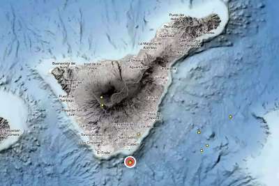 A 2.7 magnitude earthquake is recorded in south Tenerife felt by the population