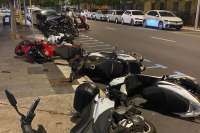 Drunk driver crashes into parked motorbikes