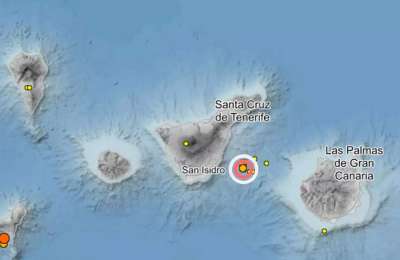 3.4 magnitude earthquake felt by the public between Tenerife and Gran Canaria
