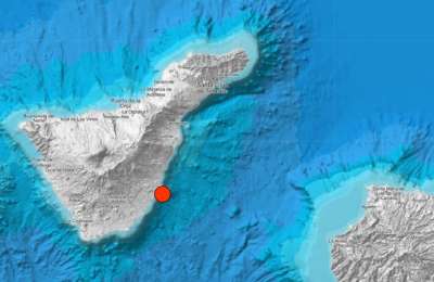 2.5 magnitude earthquake recorded off the east coast of Tenerife