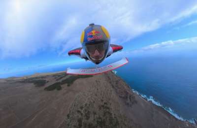 VIDEO: Red Bull athlete defies gravity for worlds first wingsuit altitude gain over the Canary Islands