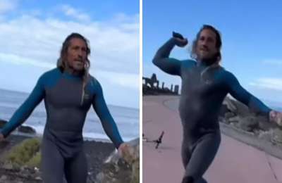 VIDEO: Surfer attacks holidaymakers in Tenerife because they stole his waves