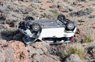 Car still lying upside down on Teide mountainside four days after crash