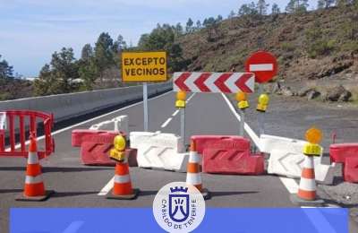 Emergency works begin on TF-82 in Santiago del Teide after recent rockfall 
