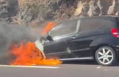 Car fire causes heavy delays on TF-1 near Tenerife South Airport