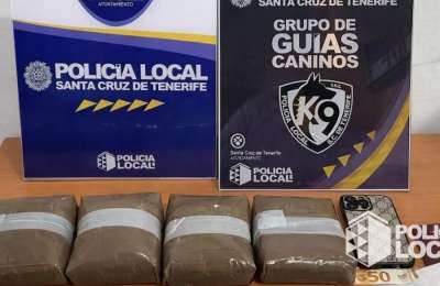 Police dog sniffs out man carrying over 2kg of hashish in Tenerife