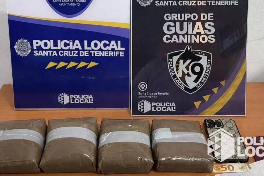Police dog sniffs out man carrying over 2kg of hashish in Tenerife