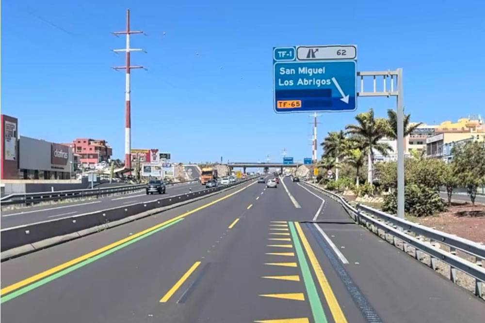 TF-1 motorway closures planned for South Tenerife this Sunday