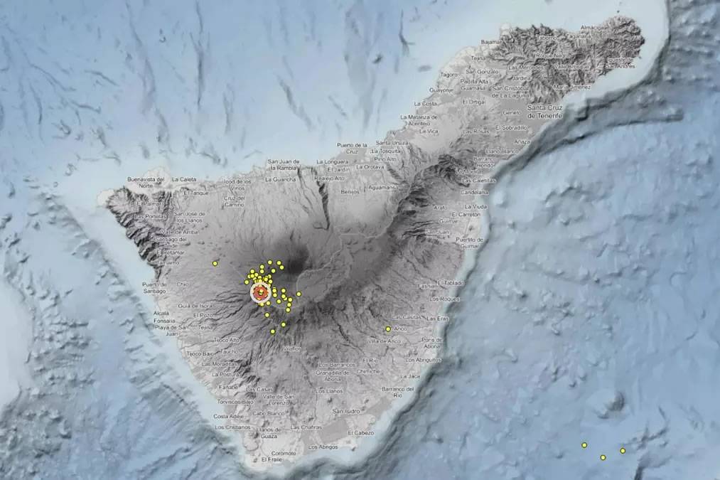 Another 60 small earthquakes detected beneath Mount Teide