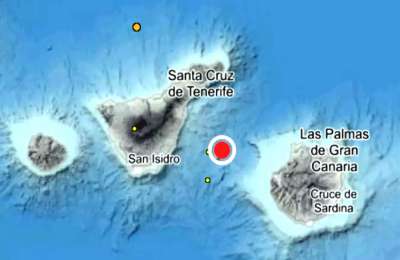 3.5 magnitude earthquake between Tenerife and Gran Canaria felt by residents