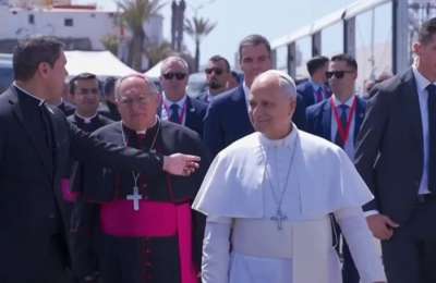 The Pope arrives in Gran Canaria