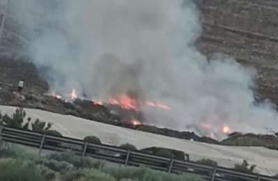 Fire breaks out by Guaza Mountain in South Tenerife