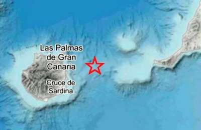 3.9 magnitude earthquake felt between Gran Canaria and Fuerteventura