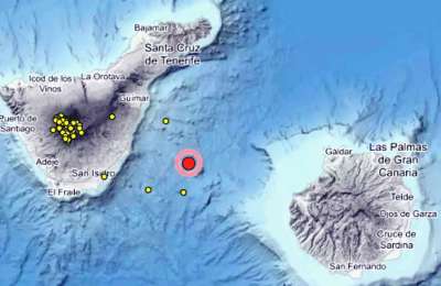 3.1 Magnitude earthquake felt between Tenerife and Gran Canaria