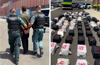 3.3 tonnes of cocaine and a machine gun seized on boat off Gran Canaria