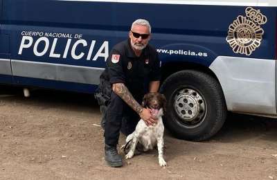 Rony the hero police dog honoured for finding missing people in the Canary Islands