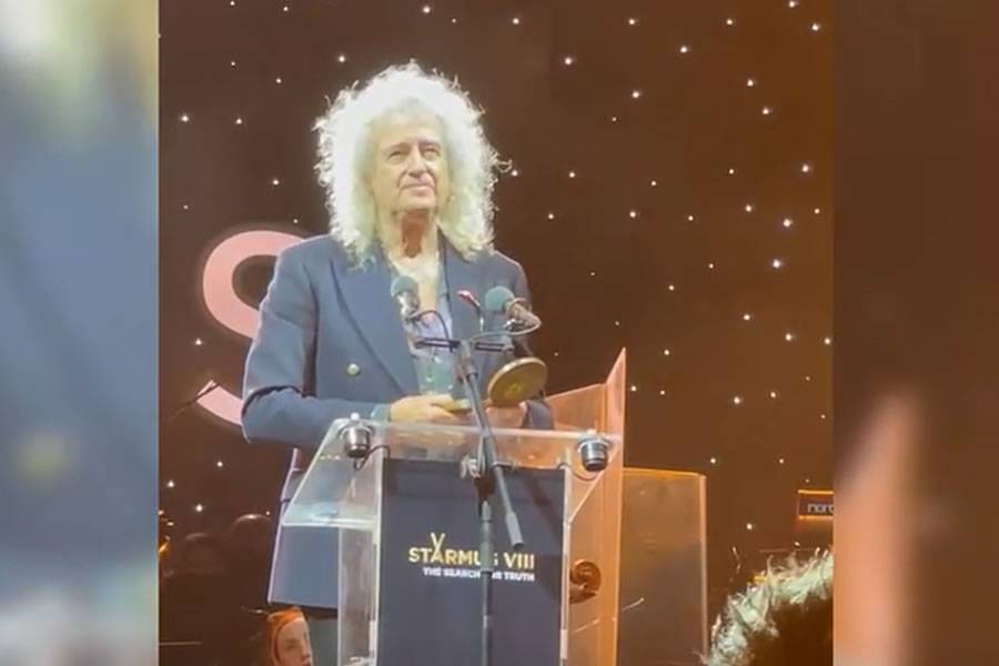 Brian May receives surprise award as music stars light up Starmus opening in Tenerife